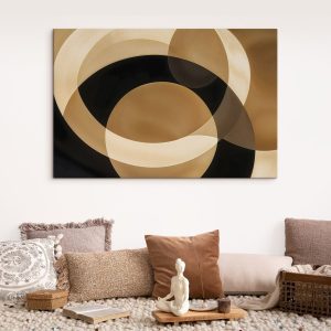 Canvas Schilderijen Abstracte cirkels op een donkere achtergrond