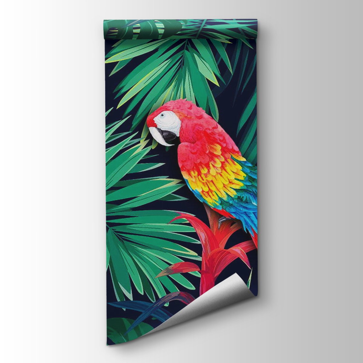 Fotobehang Kleurrijke papegaaien en bladeren - Afbeelding 4